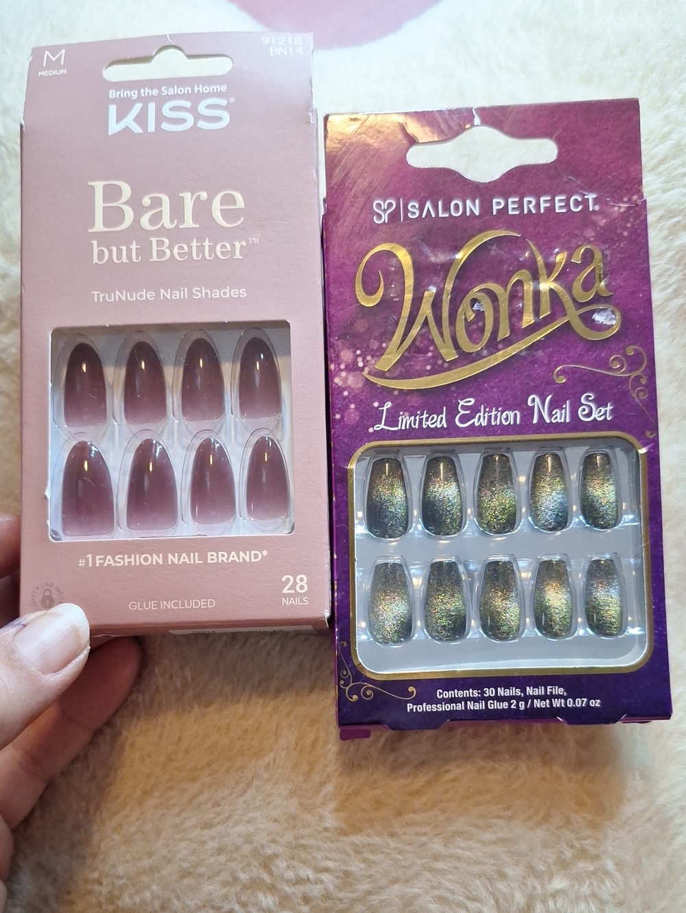 Nail Sets Bare But Better & Wonka Sparkle Nails.